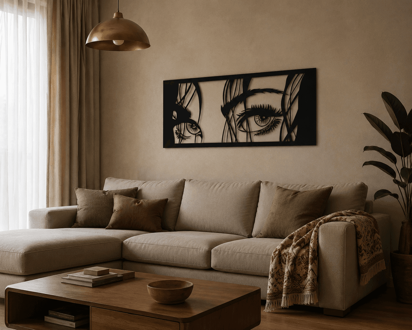 طرح لاینآرت چشم روی مخمل مشکی